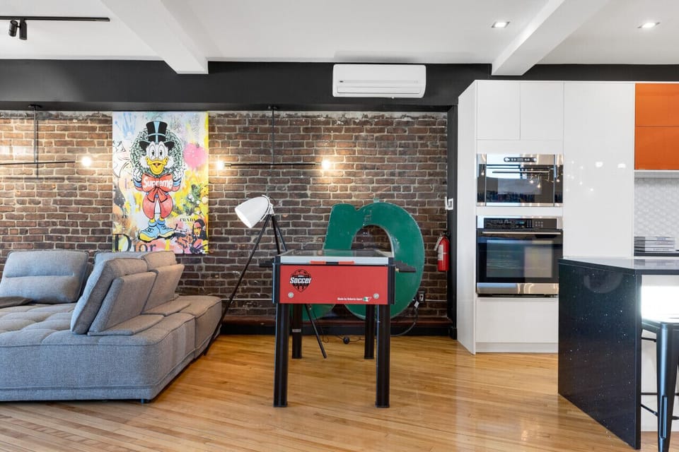 Play Room: This luxurious play area features a professional poker table with comfortable chairs and cup holders, perfect for game nights. The space also includes a foosball table for added entertainment. Poker chips, cards, and all accessories for Texas H