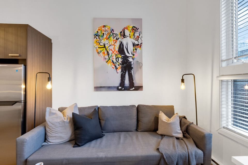 Living Room: Features 1 sofa beds and a Smart HD TV. Log in to your favorite streaming services like Netflix, Disney+, and Prime.
