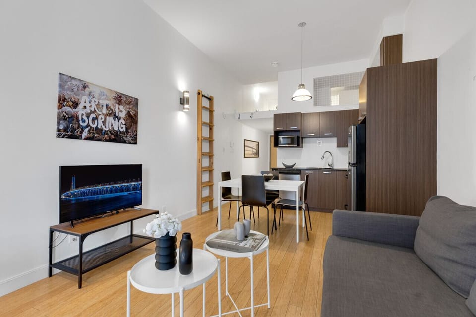 Living Room: Features 1 sofa beds and a Smart HD TV. Log in to your favorite streaming services like Netflix, Disney+, and Prime.