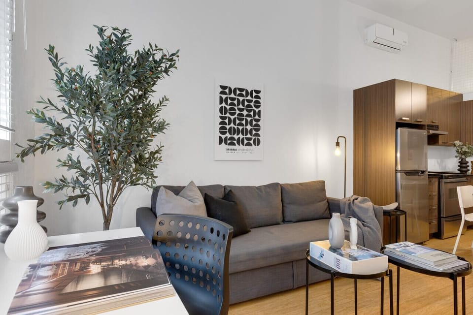 Living Room: Features 1 sofa beds and a Smart HD TV. Log in to your favorite streaming services like Netflix, Disney+, and Prime.