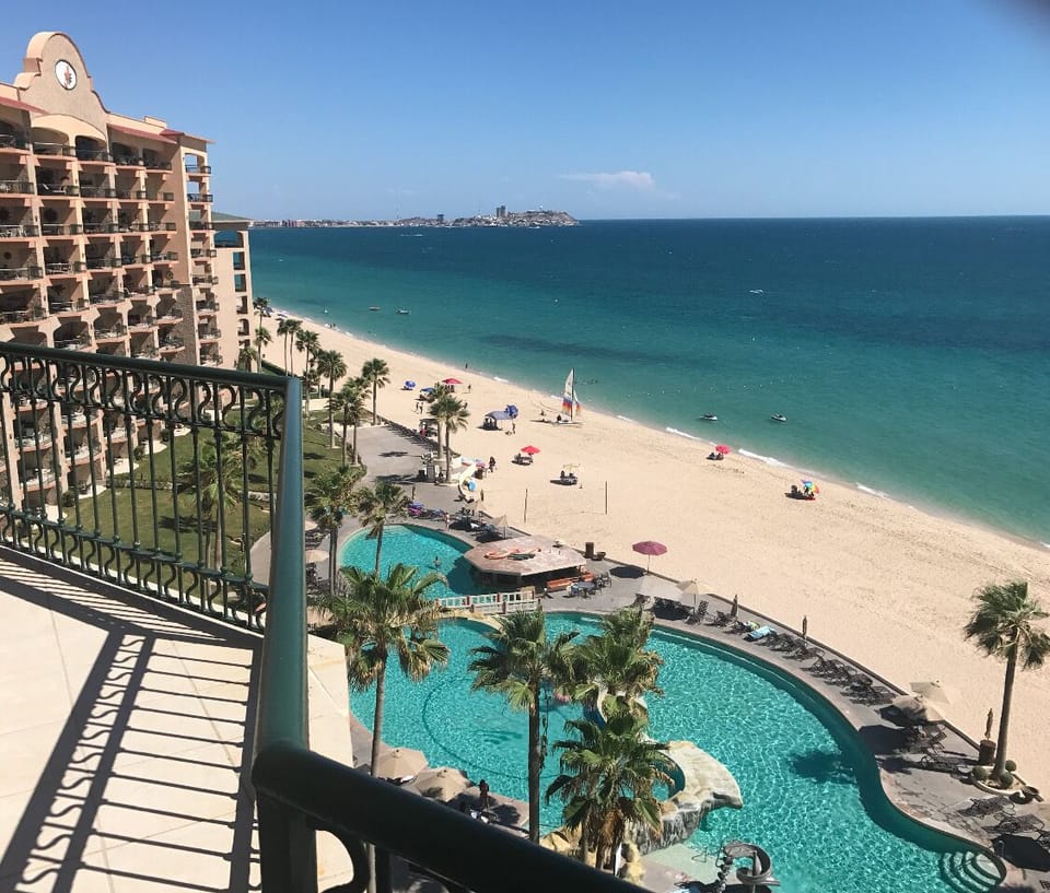 Amazing view of the beach and town in distance