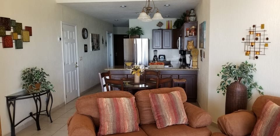 Living room view to kitchen