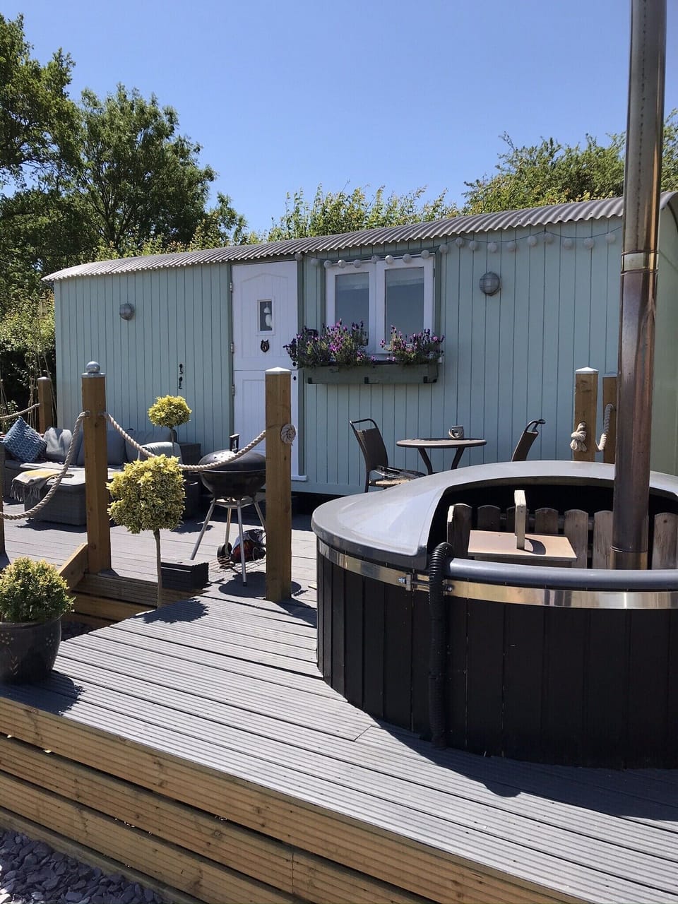Hot tub with large decking area