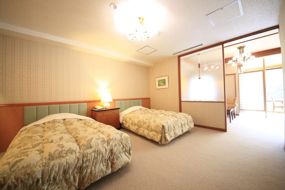 Superior Japanese-Western style room with private open air bath - Non Smoking (No Single Use) | Desk, free WiFi, bed sheets