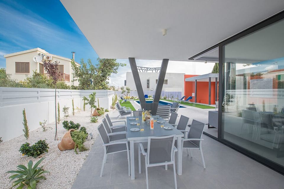 Shaded outside dining area