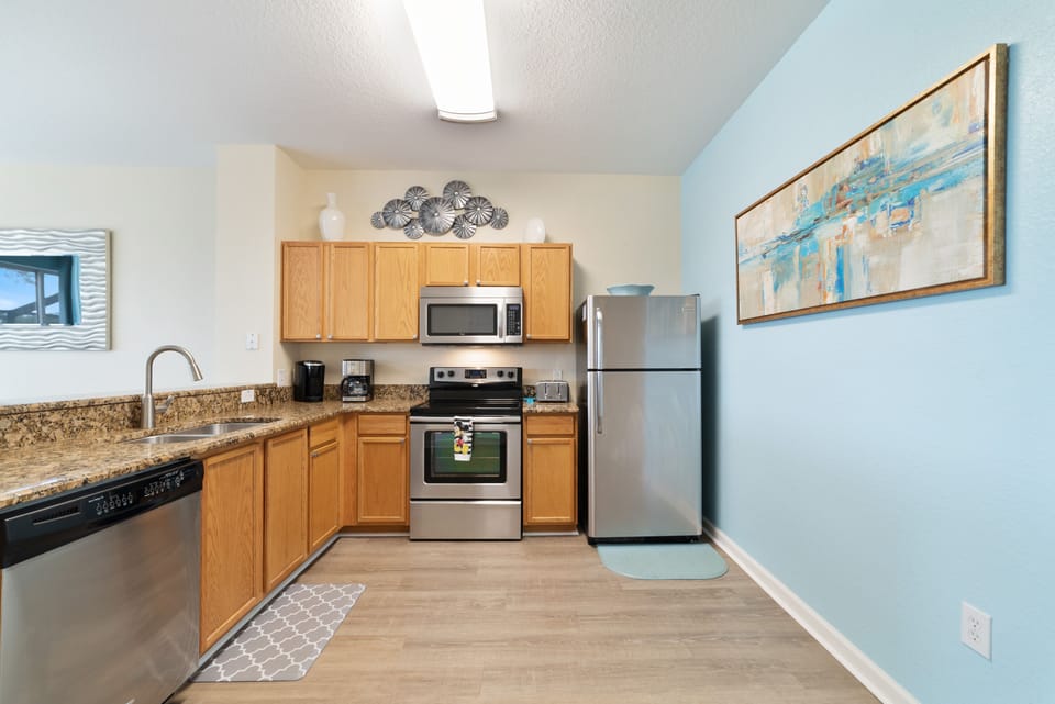 modern kitchen with all appliances