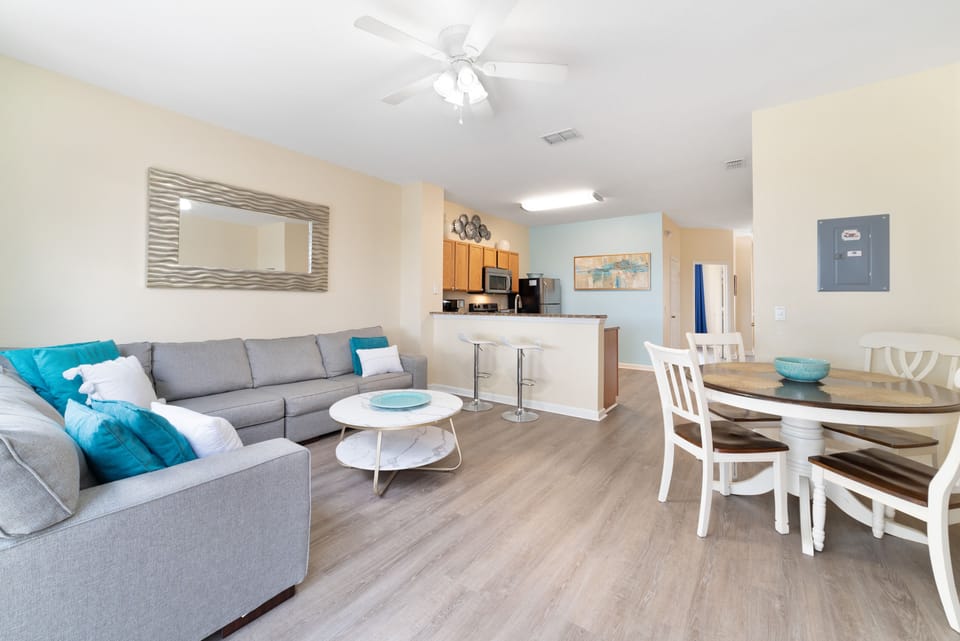 Nice open living area to visit with family and friends.