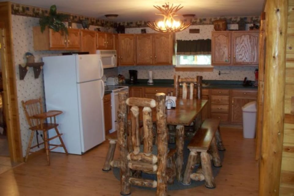 Fully furnished kitchen with modern appliances