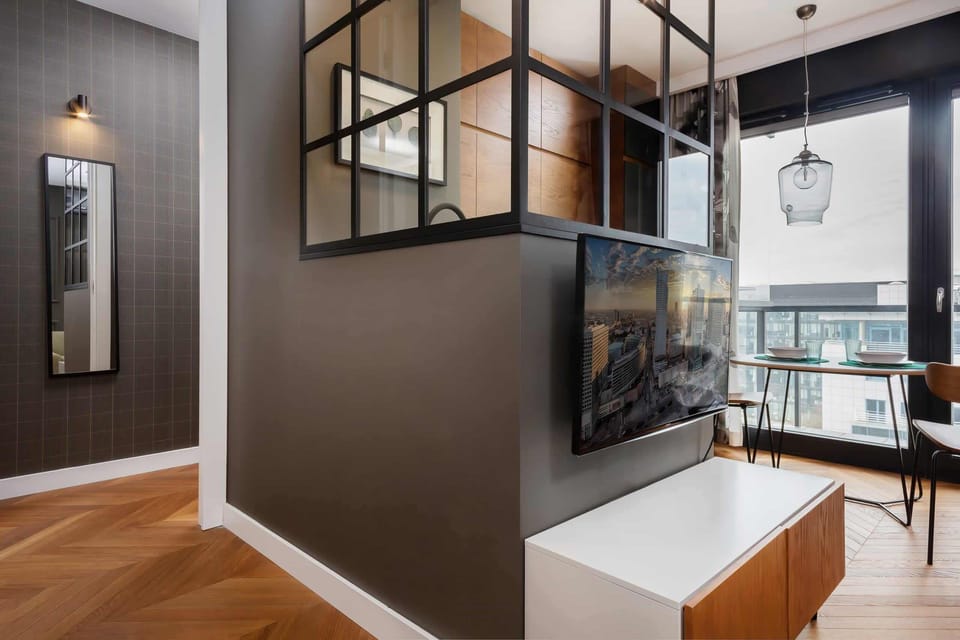 Modern TV in the apartment. 