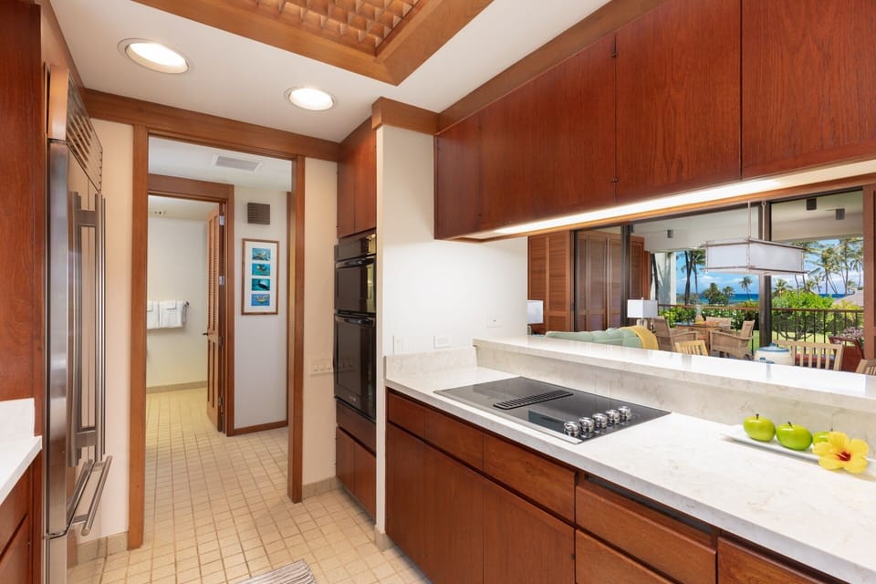 Brand new cooktop for gourmet meals served on the lanai