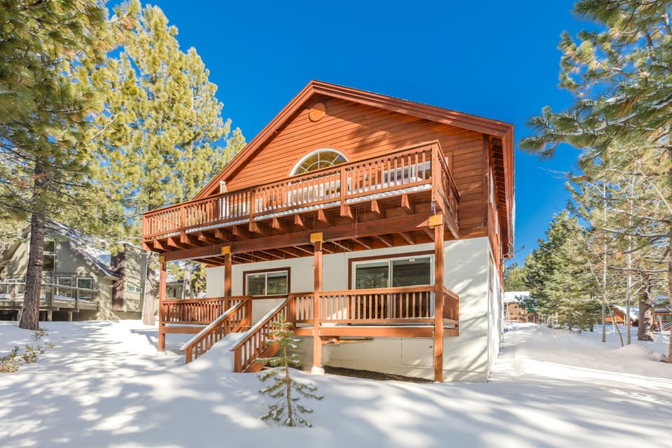 Rear of Home Showing Two Back Decks