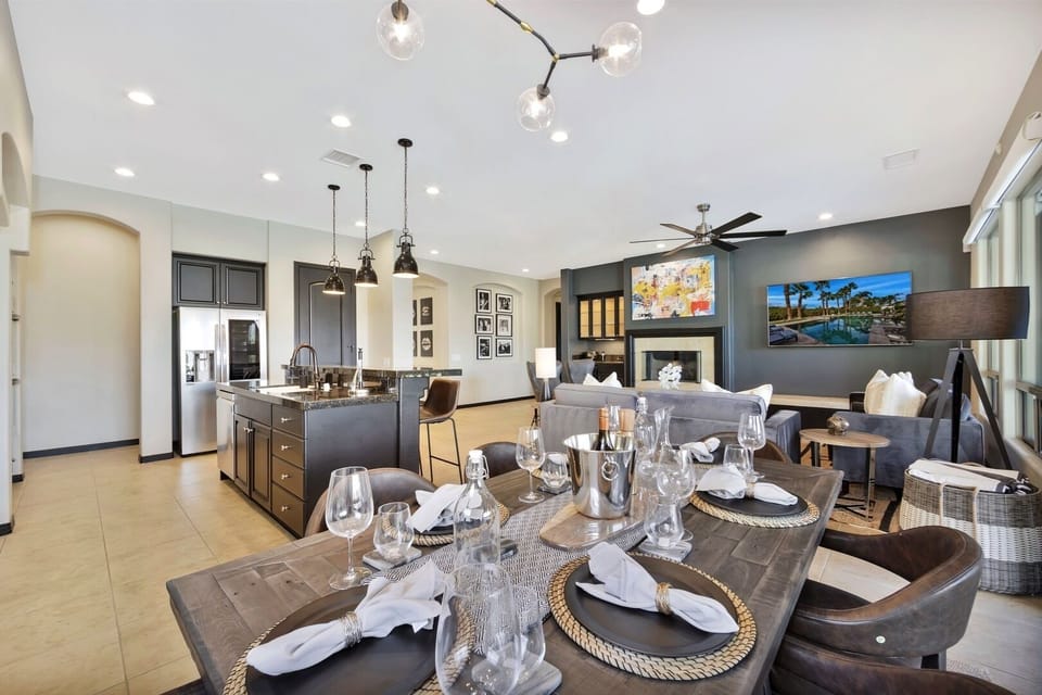 Open floor plan and our concierge service can have the kitchen stocked with your favorite groceries prior to your arrival