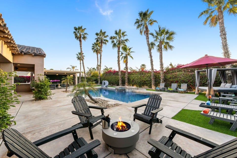 Spark cozy conversations beside the fire pit!