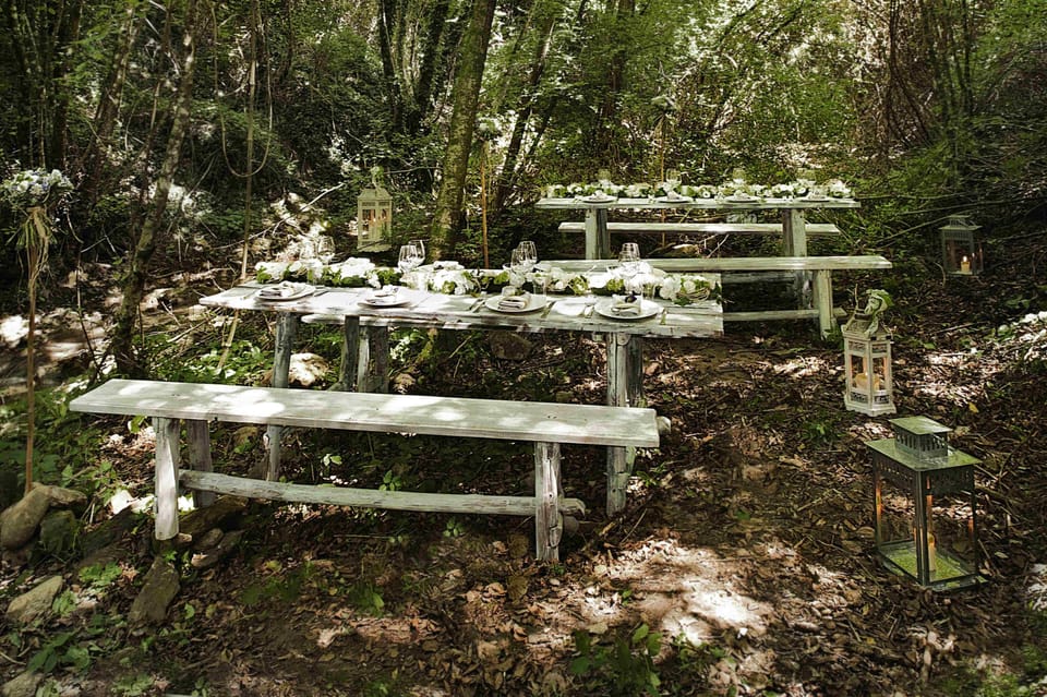 Outdoor banquet area