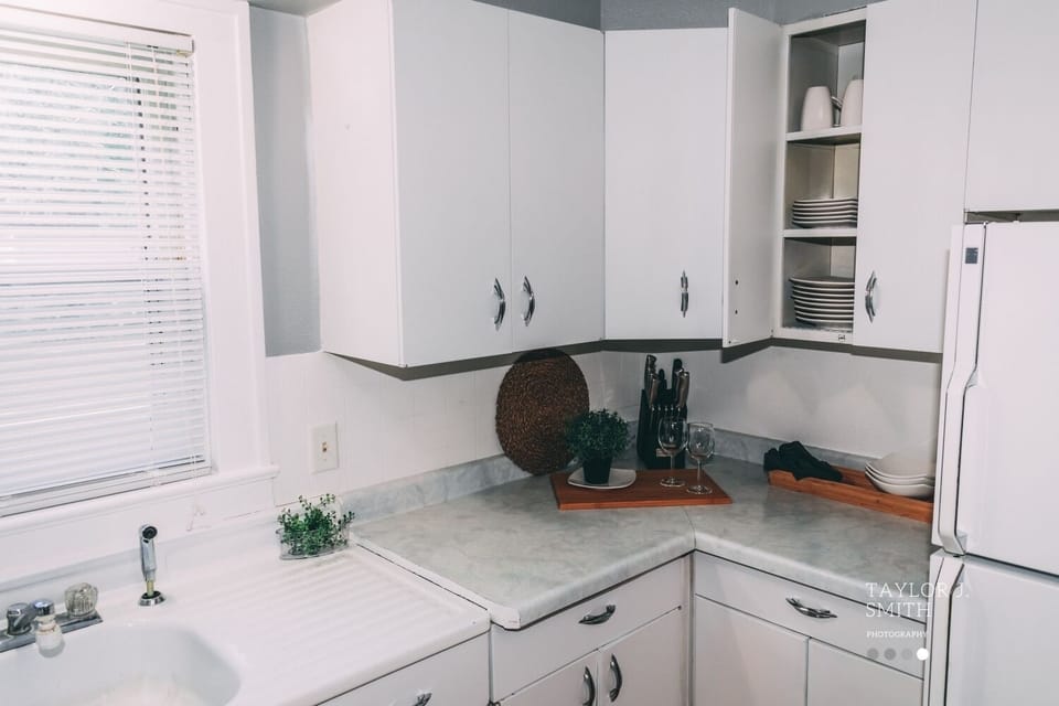 The kitchen is fully equipped with everything you need. 