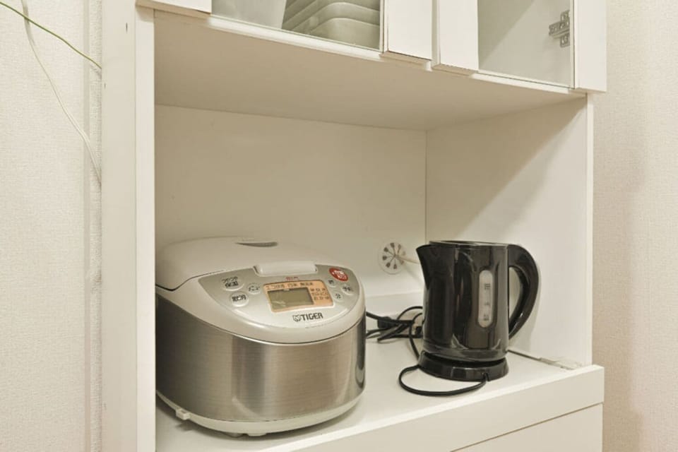 Apartment | Private kitchen | Fridge, microwave, stovetop, electric kettle