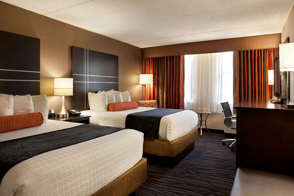 Standard Room, 2 Double Beds, Non Smoking | Premium bedding, in-room safe, desk, laptop workspace