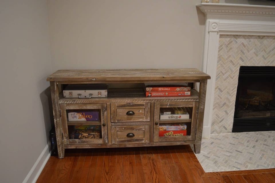 Family Room Entertainment table equipped with games