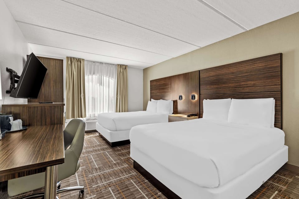 Room, 2 Queen Beds, Accessible | Laptop workspace, blackout drapes, iron/ironing board, cribs/infant beds