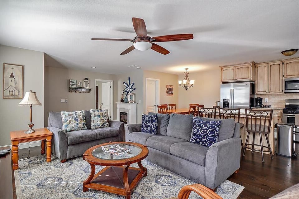 Downstairs Living Area looking towards kitcheb