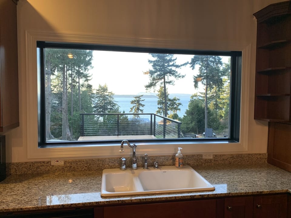 Take in ocean views from the kitchen. 