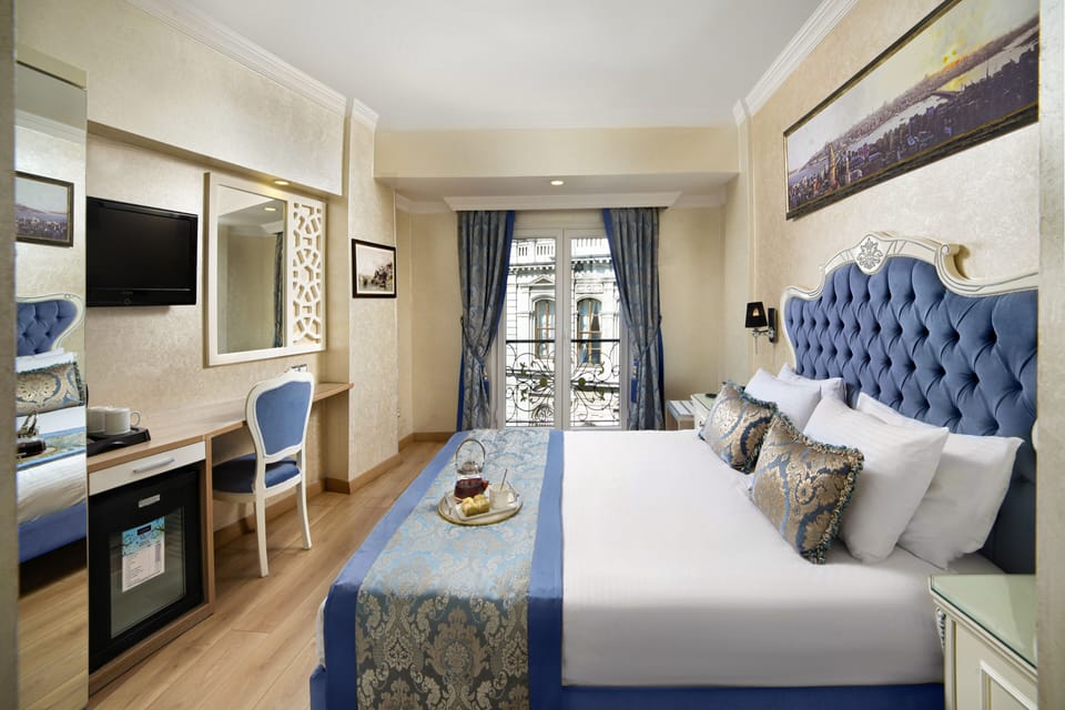 Premium bedding, down comforters, memory foam beds, minibar