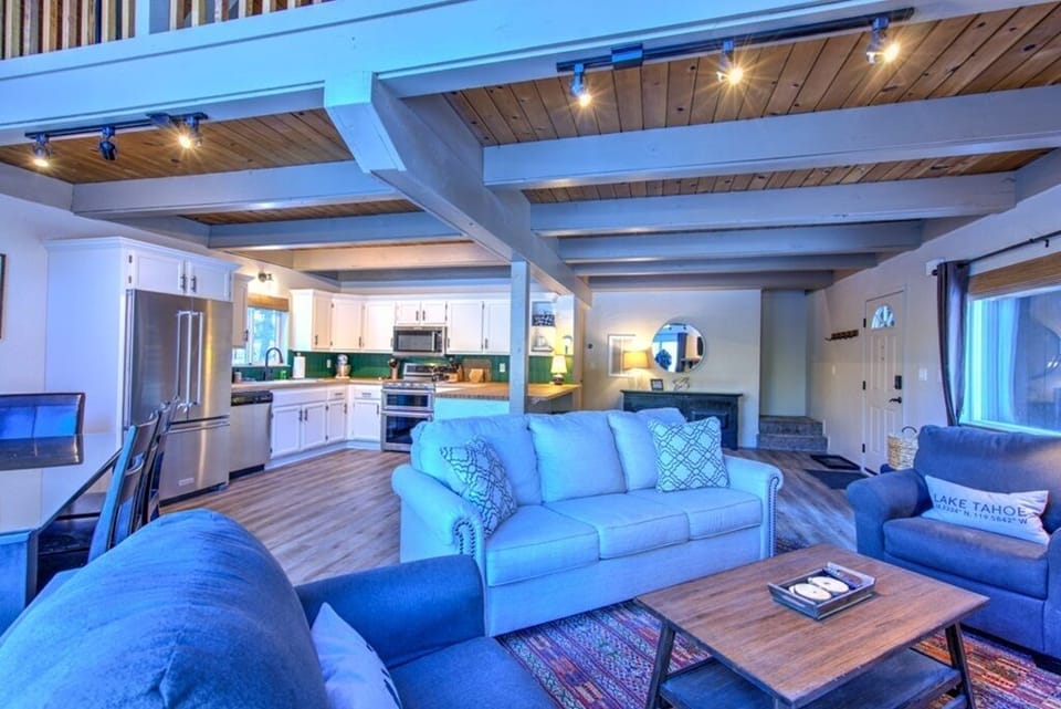 downstairs