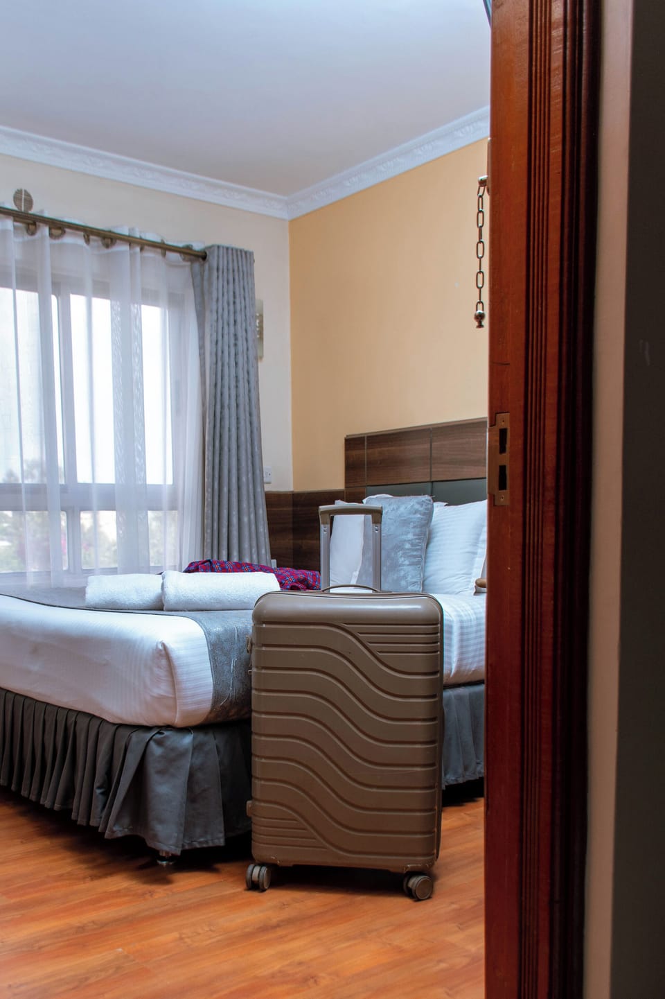 Individually furnished, blackout drapes, free WiFi, bed sheets