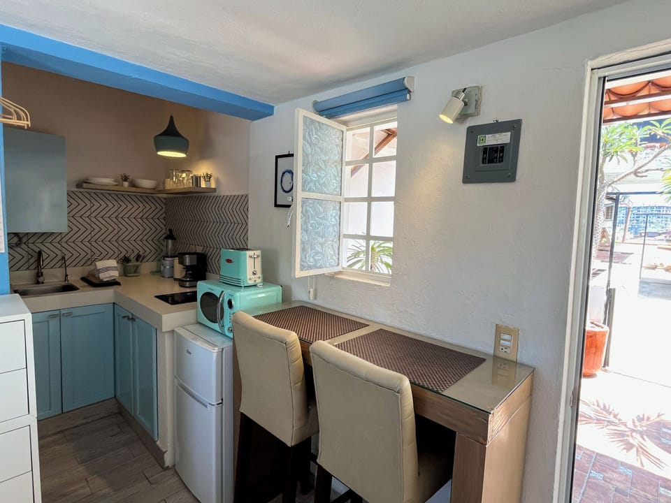 Open the door and enjoy the private terrace.