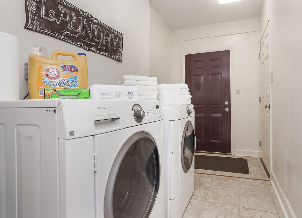 For your convenience a full laundry with complementary soap/dryer aids.