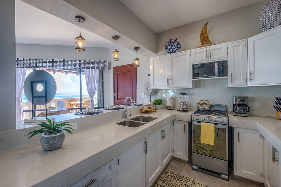 Updated, fully equipped kitchen.