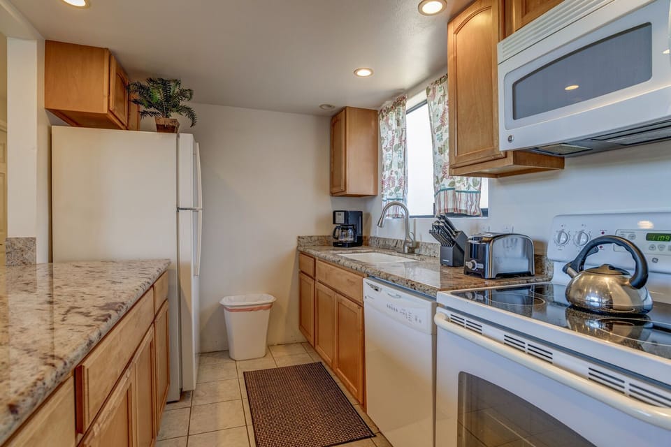 Full size fridge and coffee maker