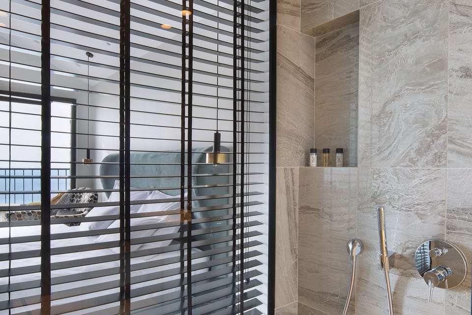 Shower, free toiletries, hair dryer, bathrobes
