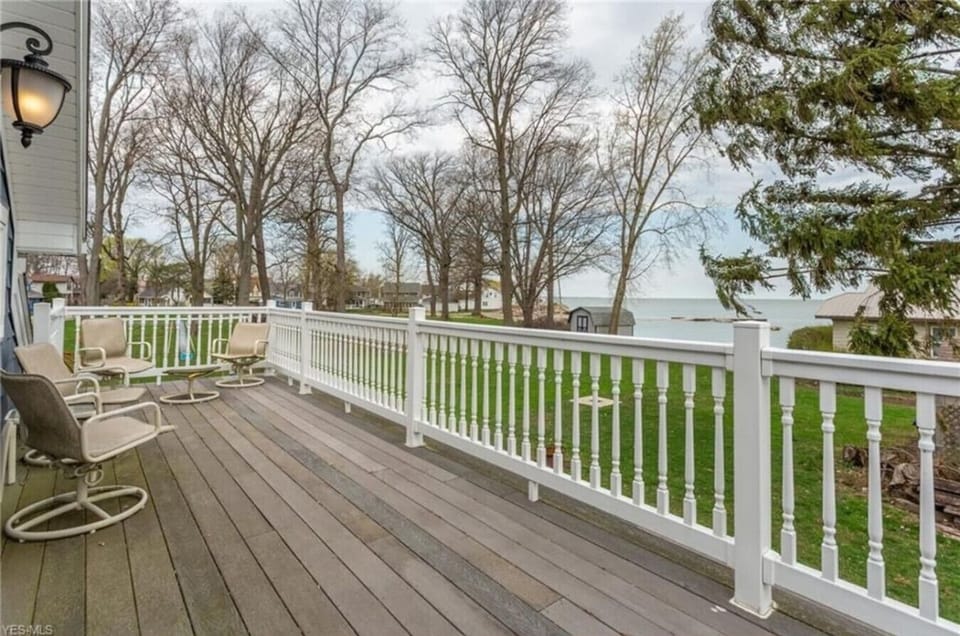 Sit on the deck to enjoy the views of the lake or watch your kids on the playground. Perfect place to enjoy your morning coffee.