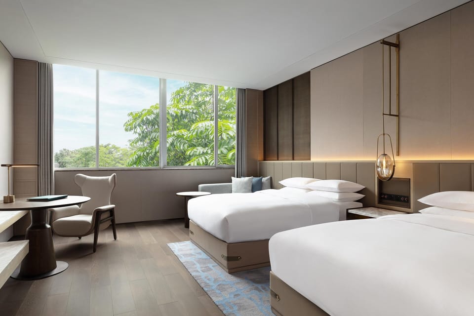 Room, 2 Double Beds | Down comforters, free minibar, in-room safe, desk