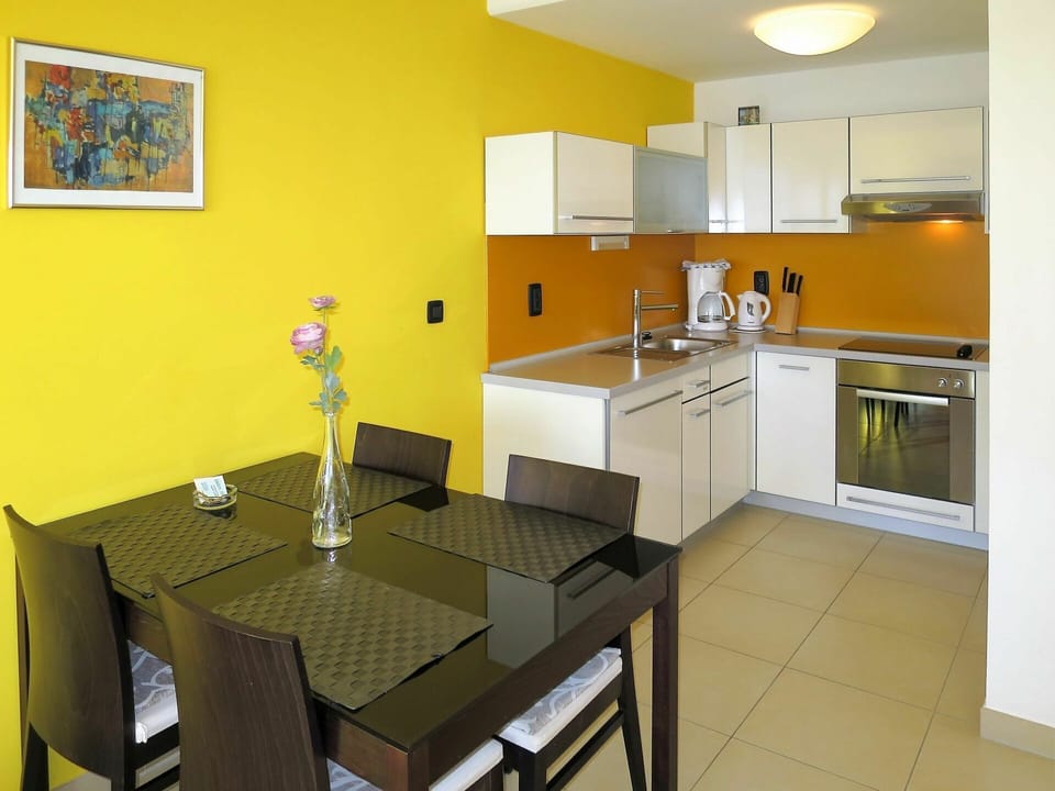 Room, Property, Yellow, Furniture, Interior Design, Kitchen, Building, Floor, Cabinetry, House