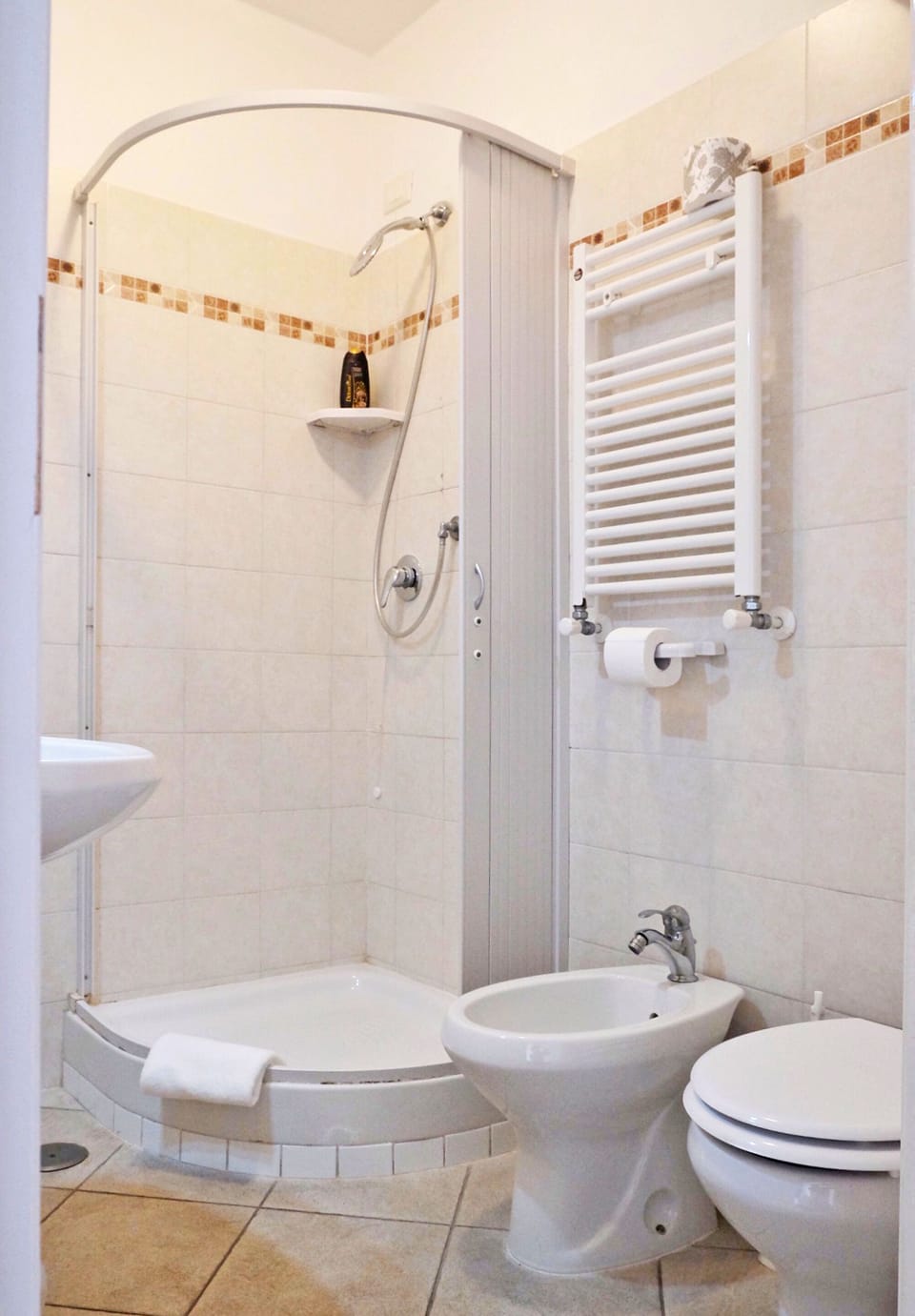 Shower, free toiletries, hair dryer, bidet