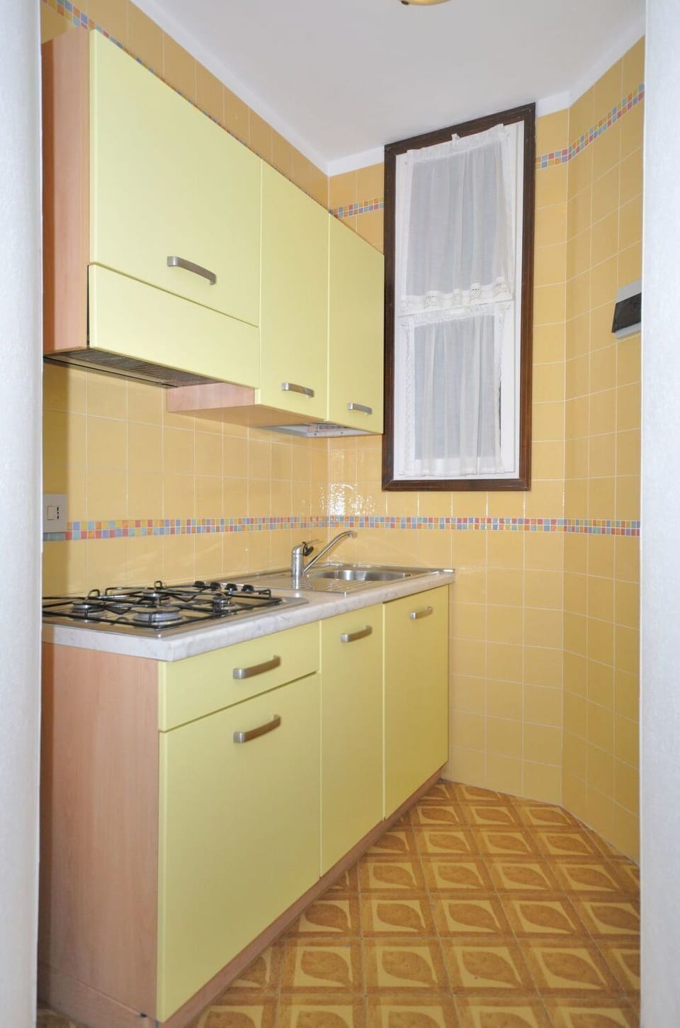 Property, Room, Cabinetry, Furniture, Kitchen, Yellow, Building, Floor, Interior Design, House