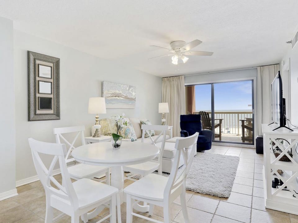 The view as you enter the condo and walk past the kitchen