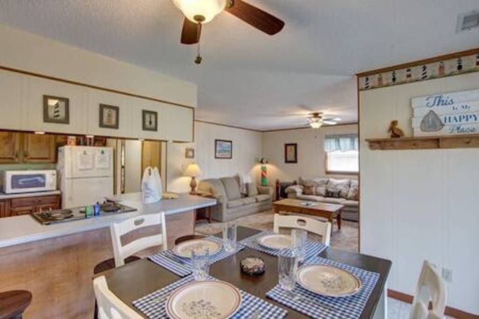 Dining area looking into Kitchen & Living 