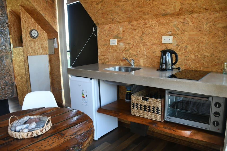 Design Cabin, 1 King Bed, Garden View | Private kitchen | Microwave, cookware/dishes/utensils