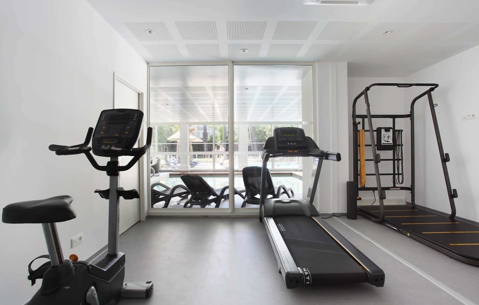 Keep up your fitness routine at the gym.