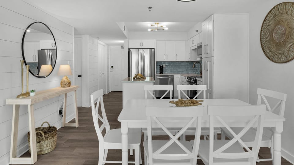 BeachCrest 204: Dining area and a renovated, redesigned kitchen