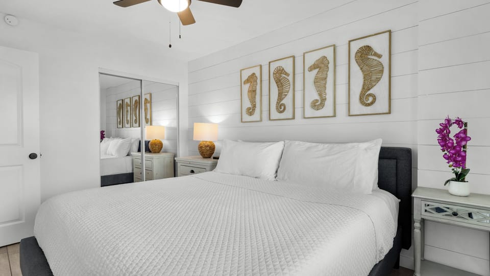 BeachCrest 204: Second bedroom with king size bed and smart TV
