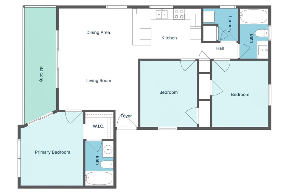 Beachside Villas 531 - Floor Plan