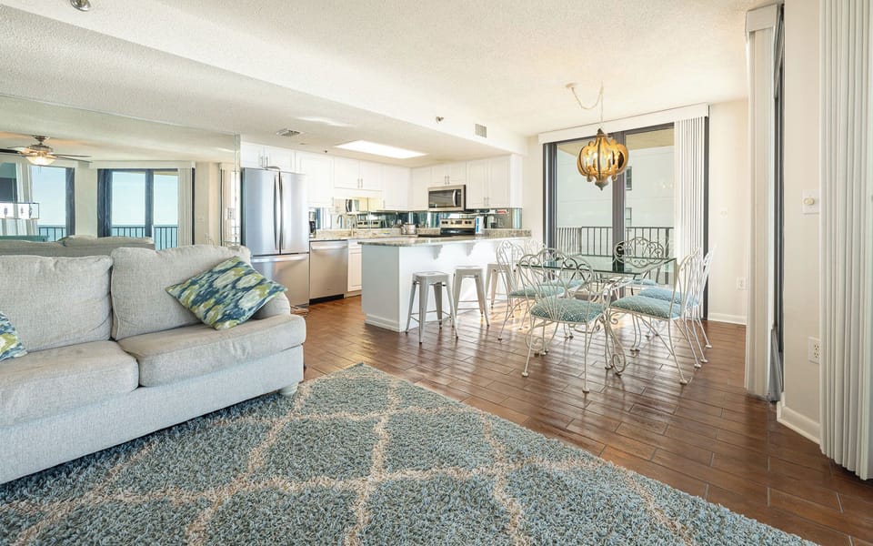 Unwind on the sofa with a queen sleeper while savoring coastal views and laughter shared with family