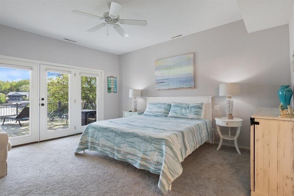 Master Bedroom with King Bed and private deck.