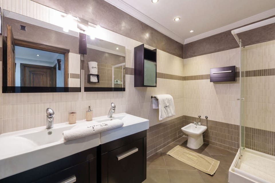 Shower, free toiletries, hair dryer, bathrobes