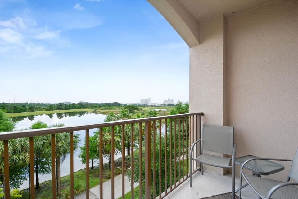 View of big and little lake cay from your private balcony