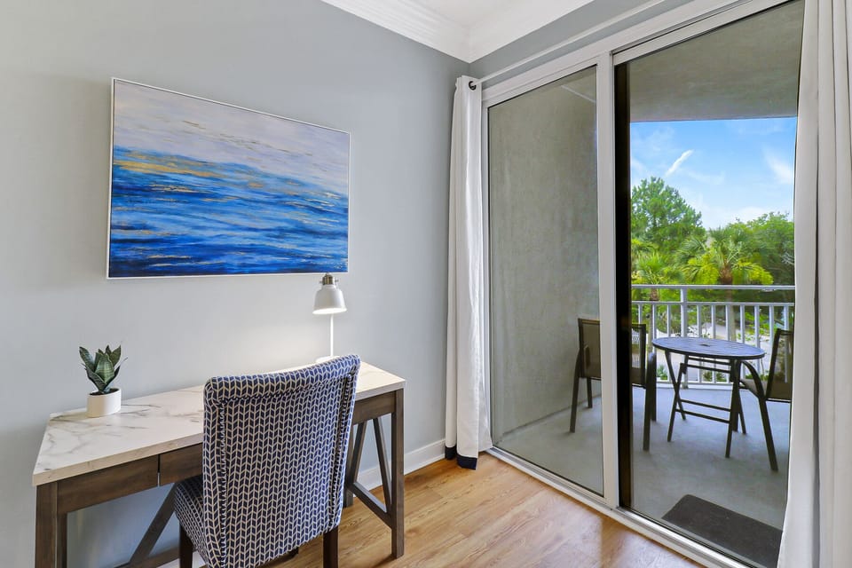 2211 Seacrest | Primary Bedroom, desk area for work anytime - 2211 Seacrest | Primary Bedroom, desk area for work anytime
